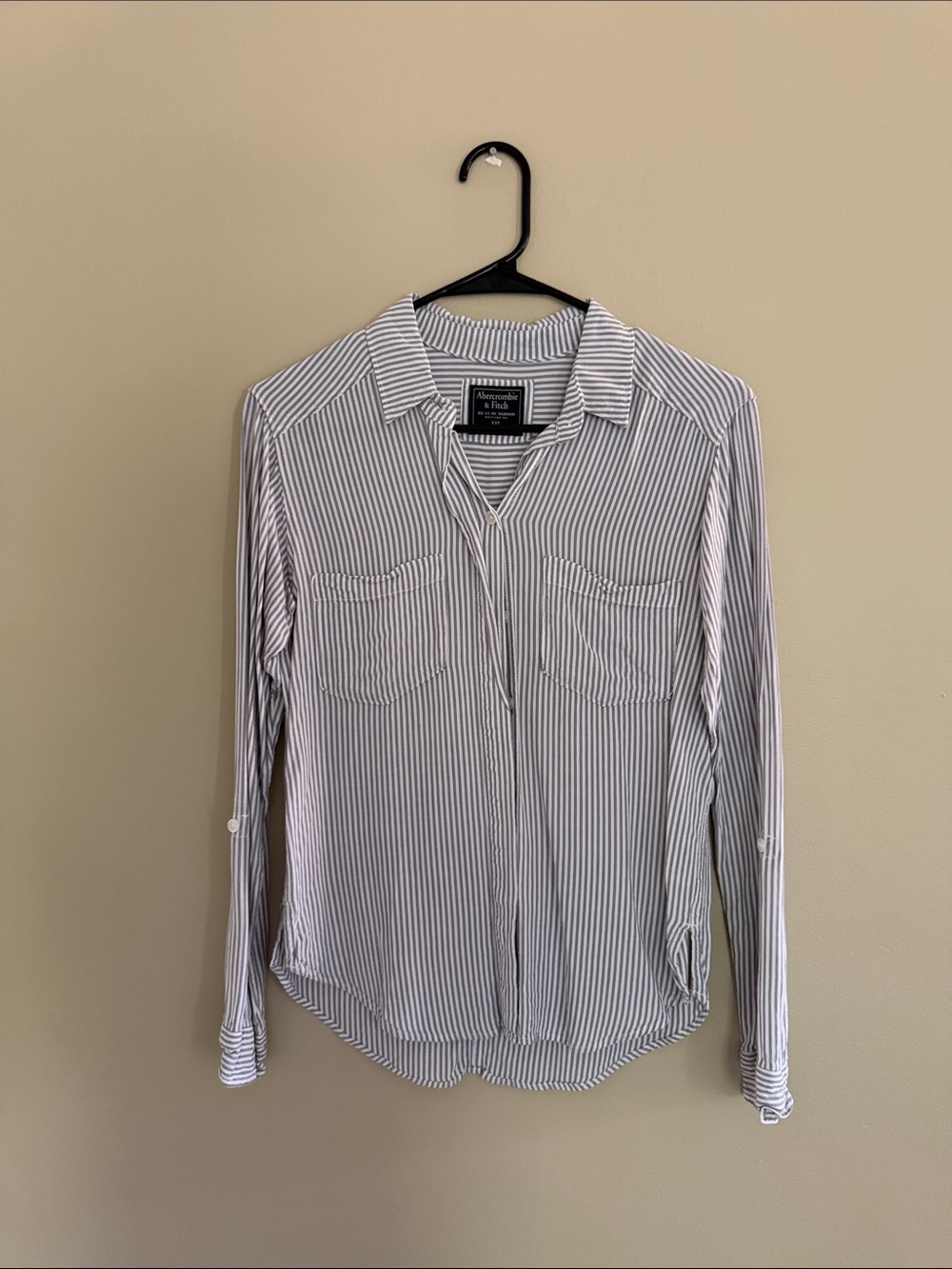 Abercrombie & Fitch Womens Stripe Button-Front Shirt